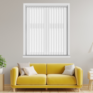 Badar Snow Vertical Blinds With Headrail