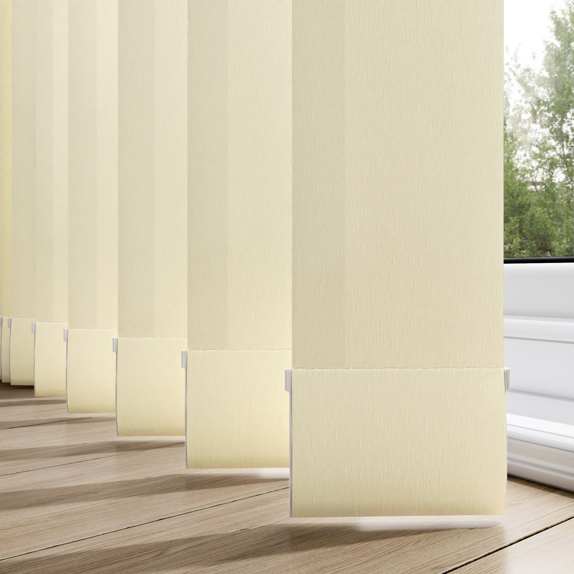 Cross Stitch Ivory Vertical Blinds With Headrail - Image 4