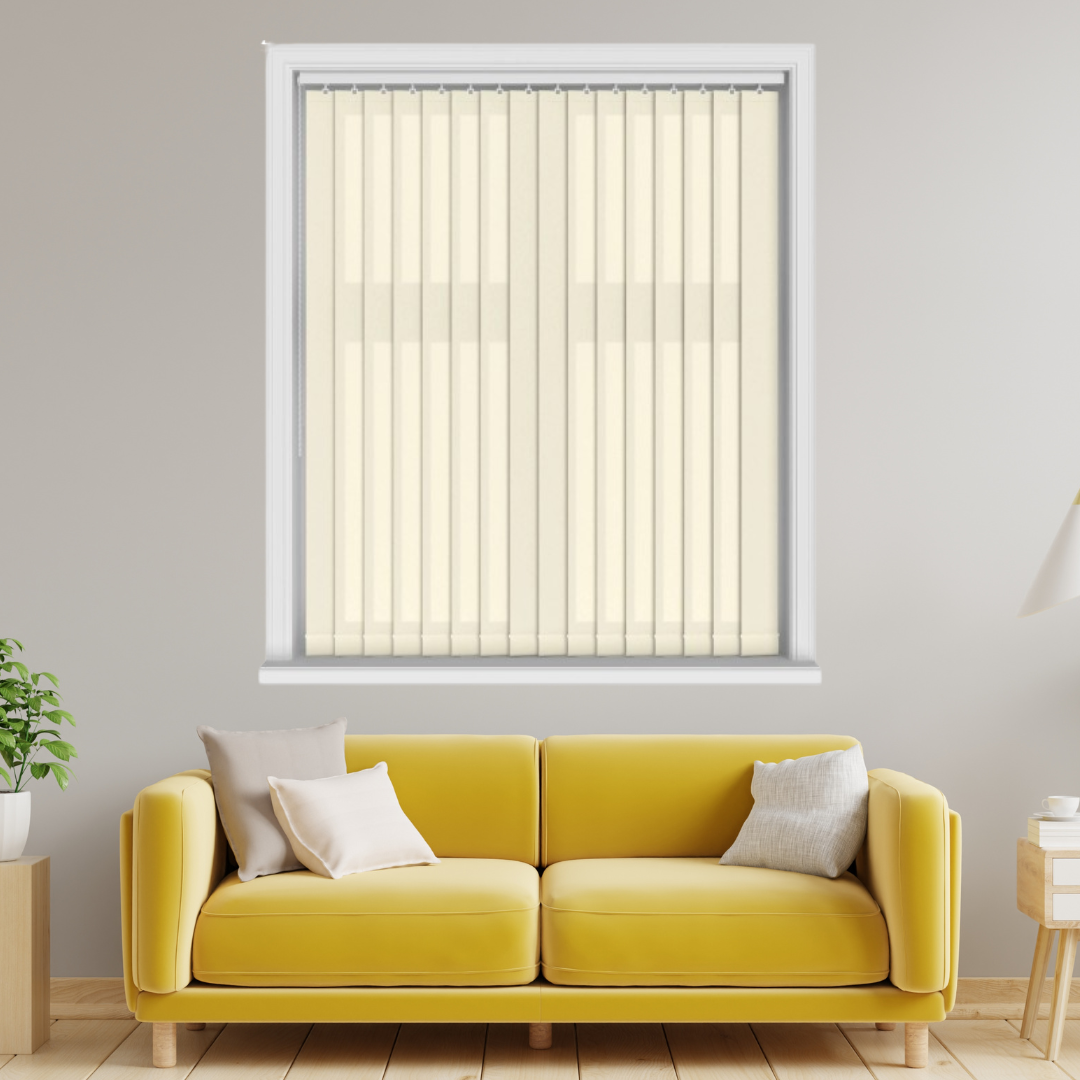 Cloud Cream Vertical Blinds With Headrail