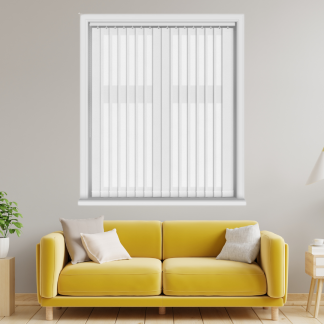 Cross Stitch White Vertical Blinds With Headrail