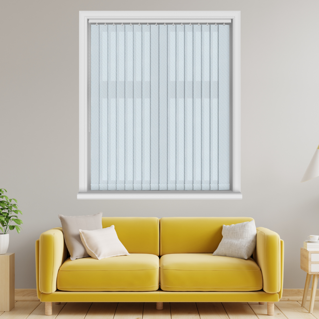 Everest Blue Vertical Blinds With Headrail