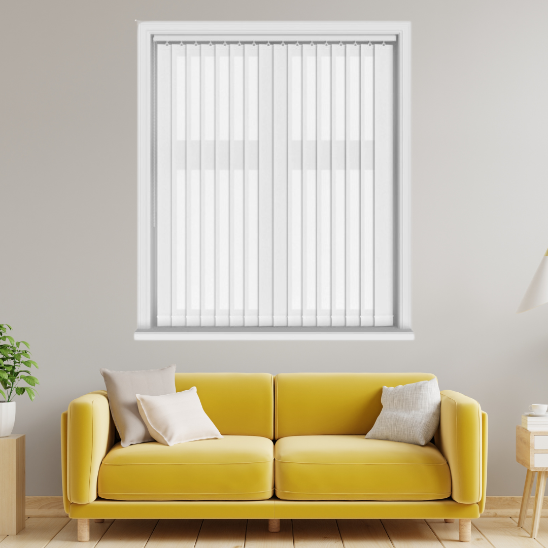 Cloud White Vertical Blinds With Headrail