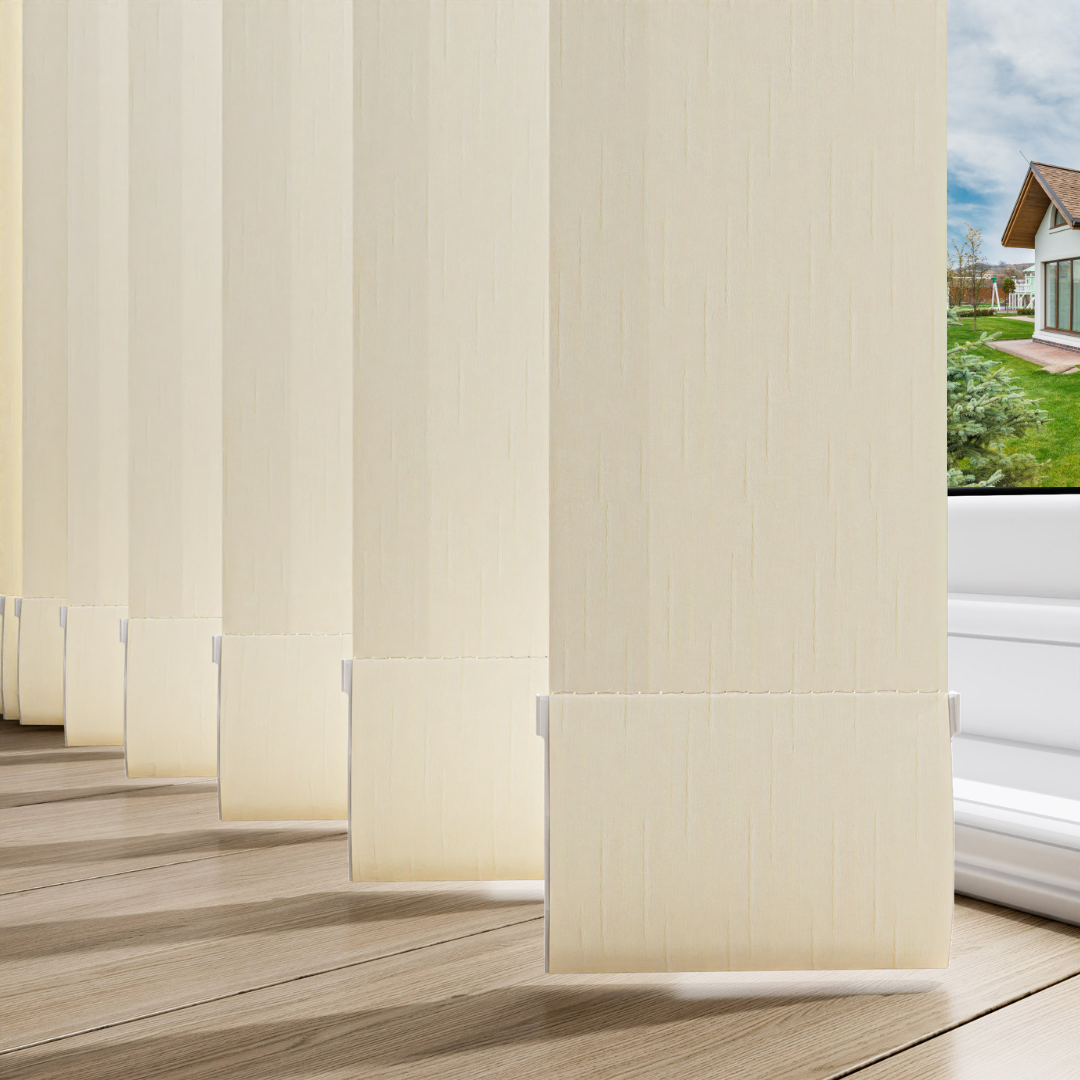 Hambrook Cream Vertical Blinds With Headrail - Image 5