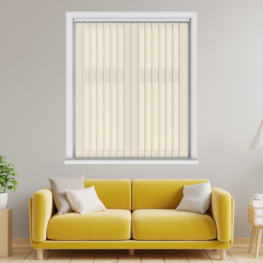 Hambrook Cream Vertical Blinds With Headrail