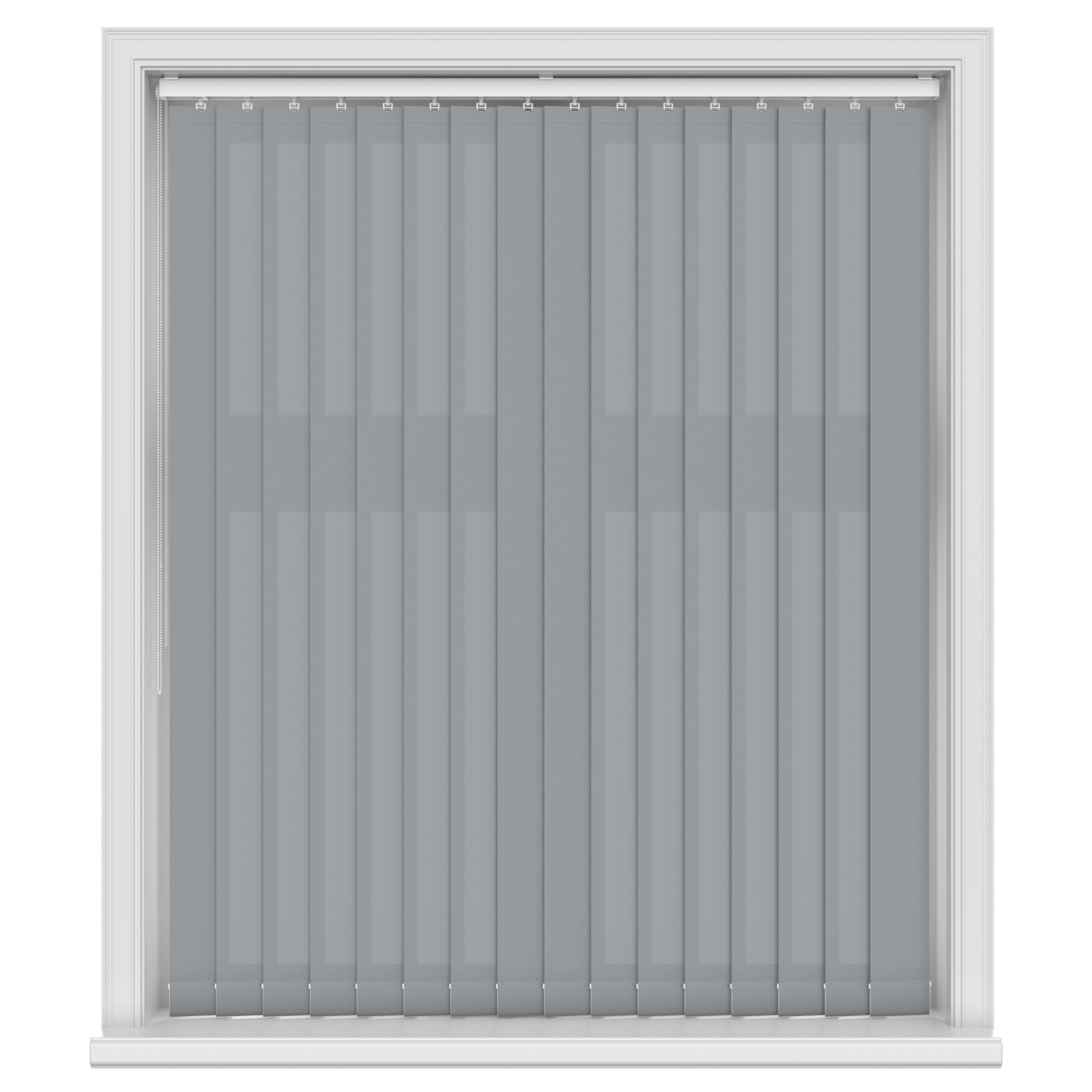 Arona Ash Grey Vertical Blinds With Headrail