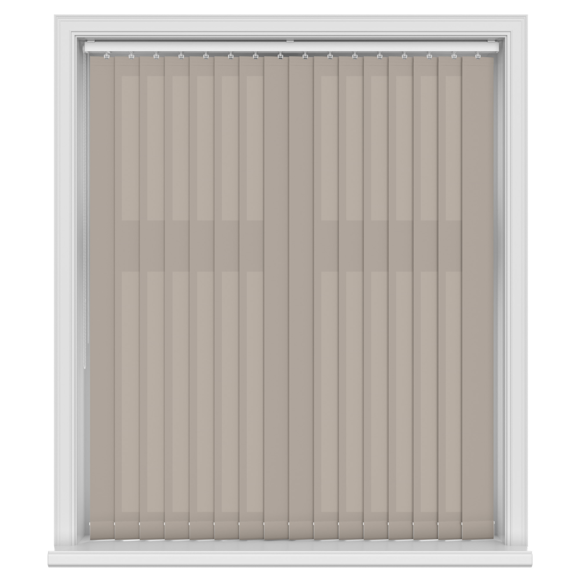 Arona Stone Brown Vertical Blinds With Headrail