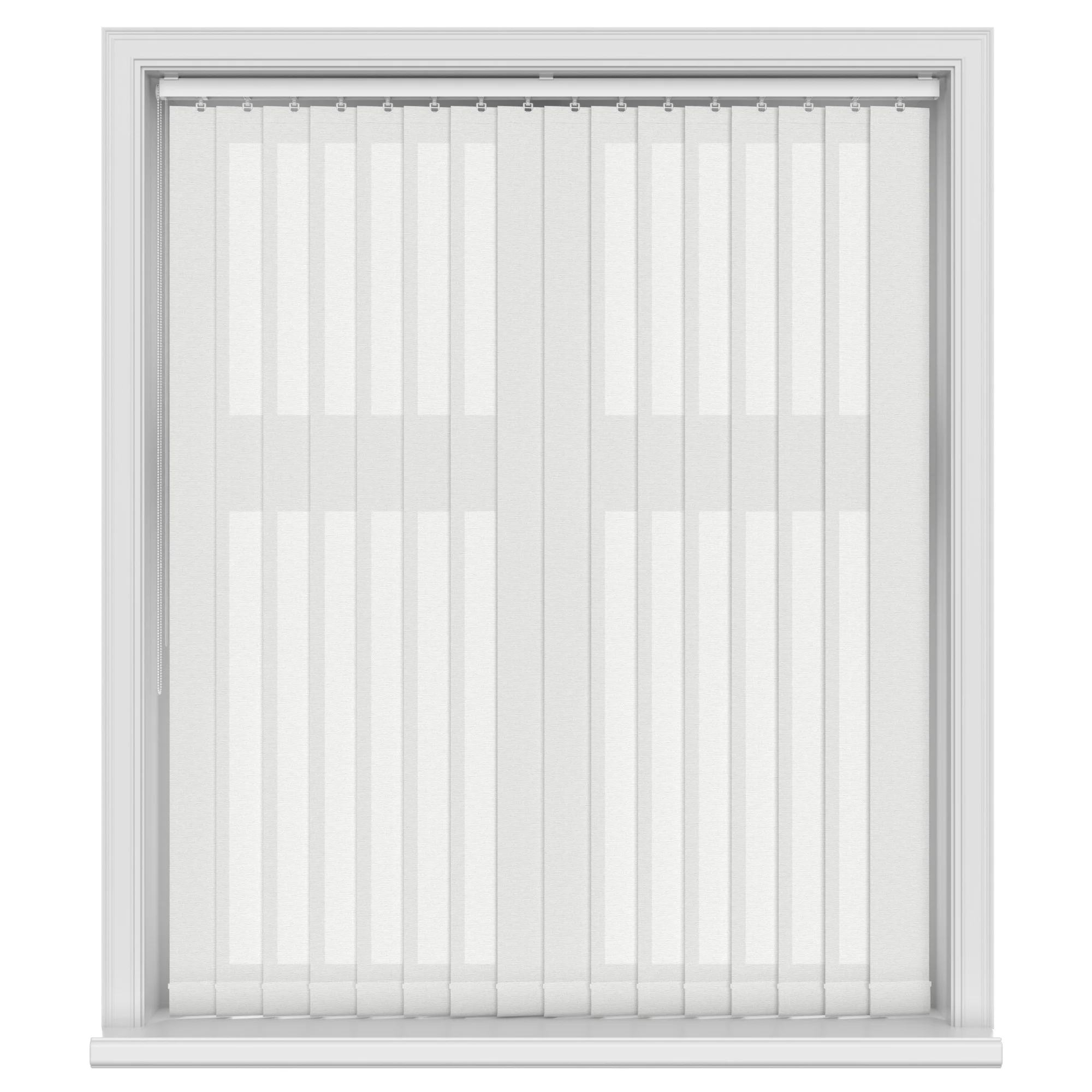 Barclay Pure White Vertical Blinds with Headrail