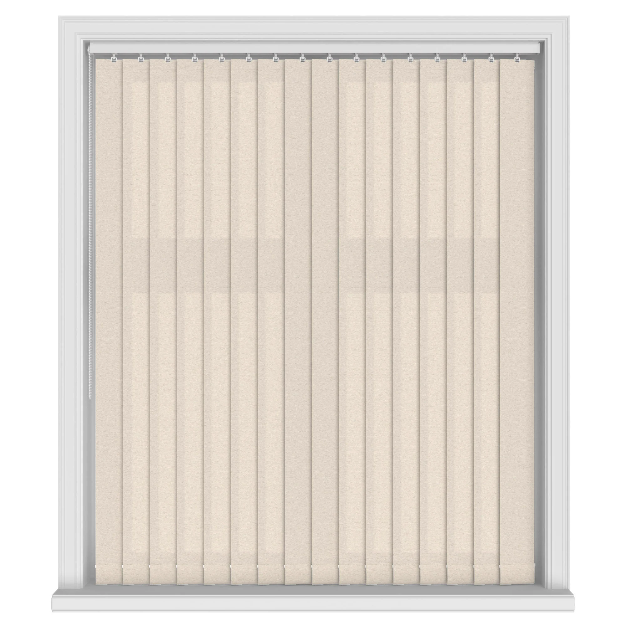 Devon Sand Cream Vertical Blinds With Headrail