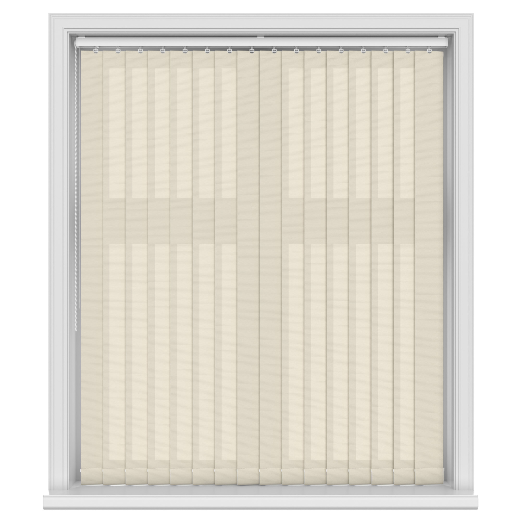Ennis Cashmere Cream Vertical Blinds With Headrail