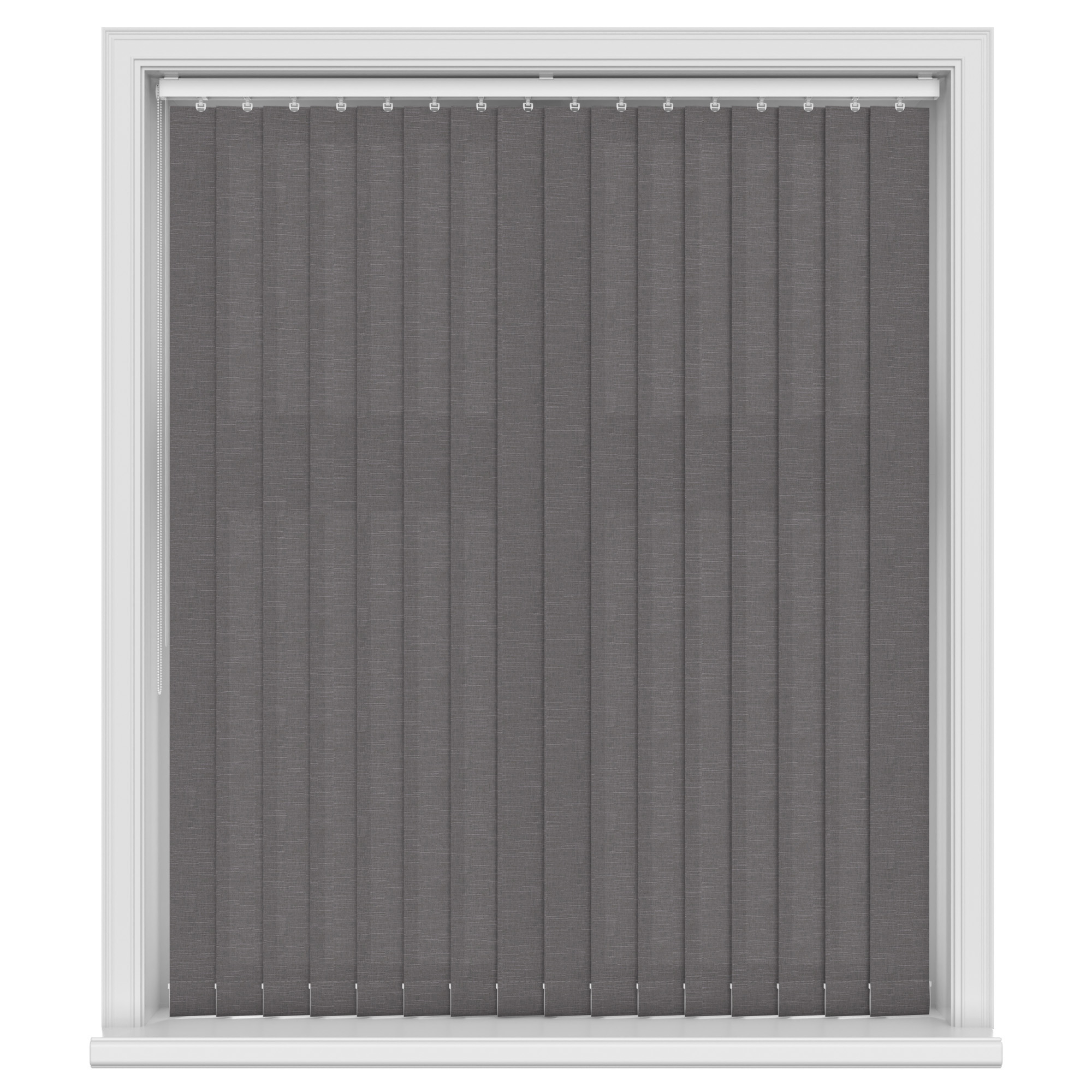 Hayden Empire Grey/Silver Vertical Blinds With Headrail