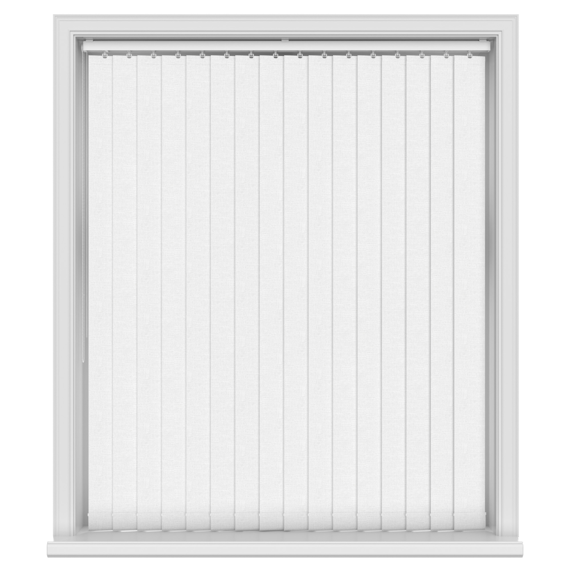 Hayworth Whisper White Vertical Blinds With Headrail