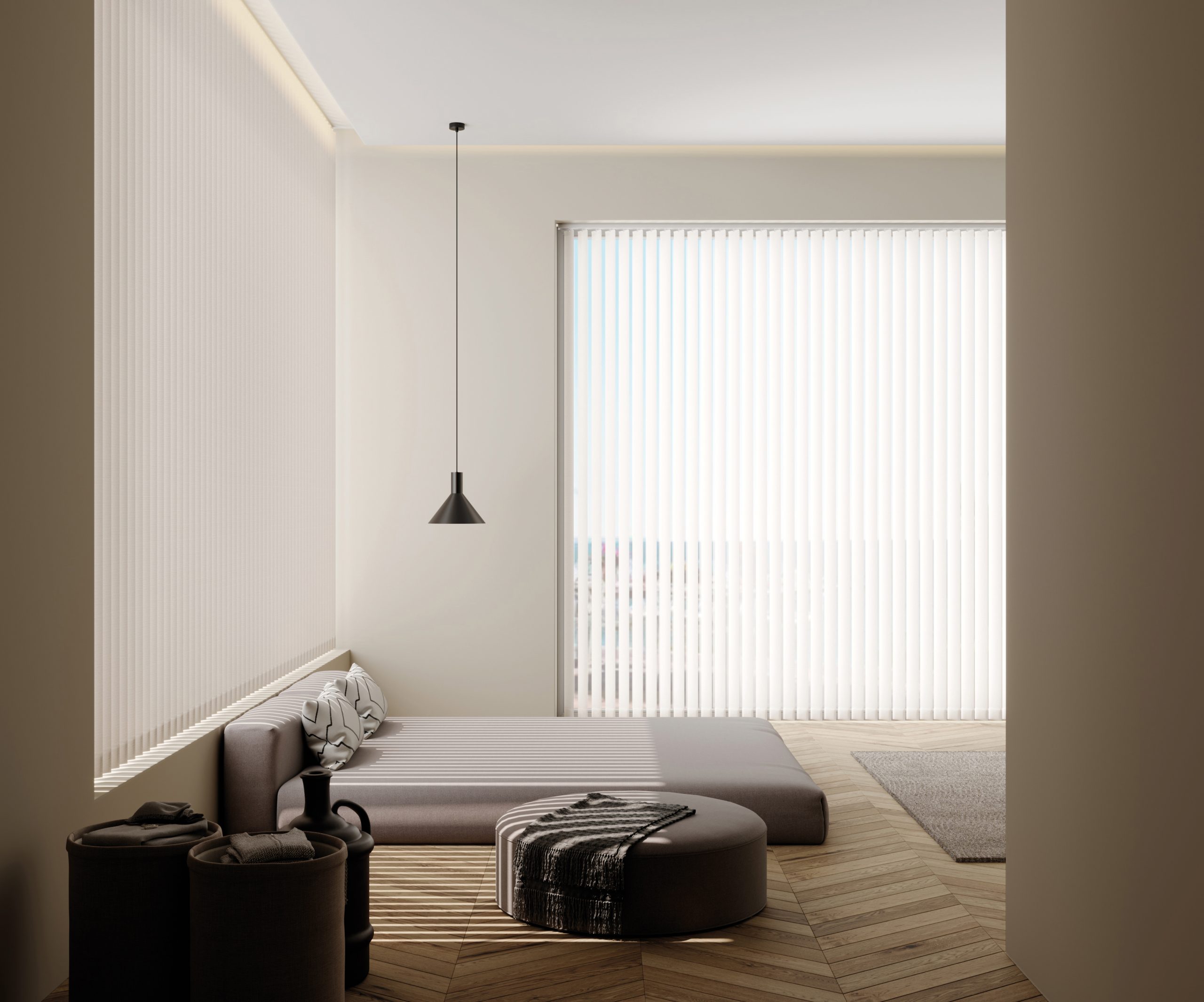 Barclay Pure White Vertical Blinds with Headrail - Image 2