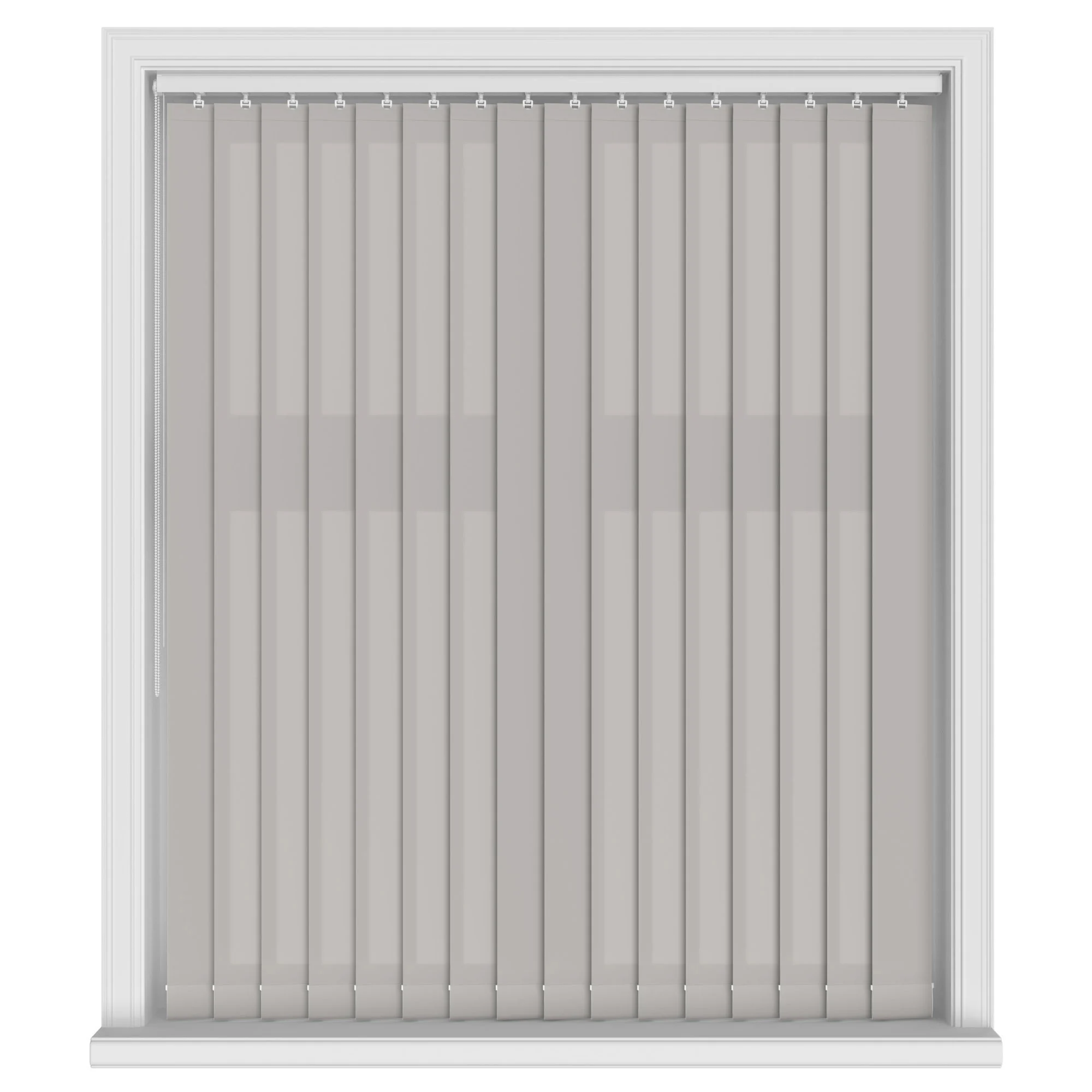Splash Grey Whisper Grey/Silver Vertical Blinds With Headrail
