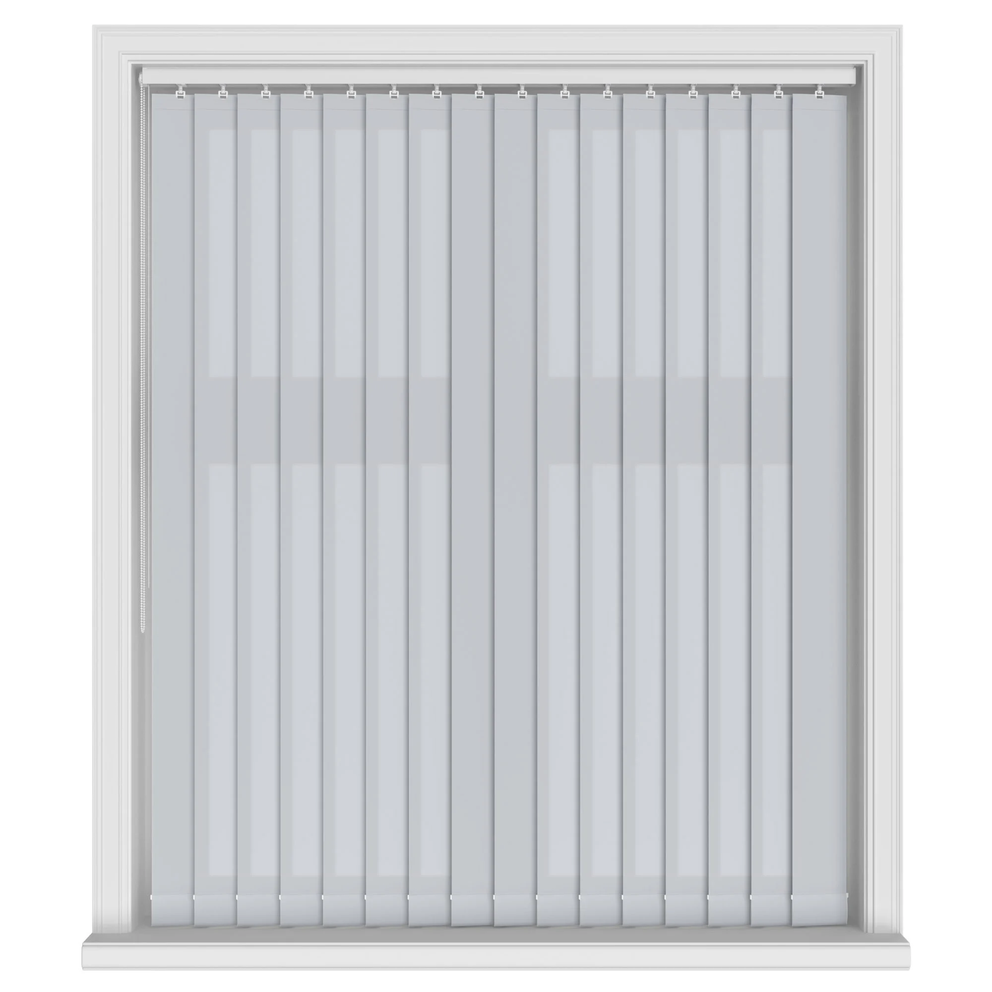 Splash Mineral Grey/Silver Vertical Blinds With Headrail