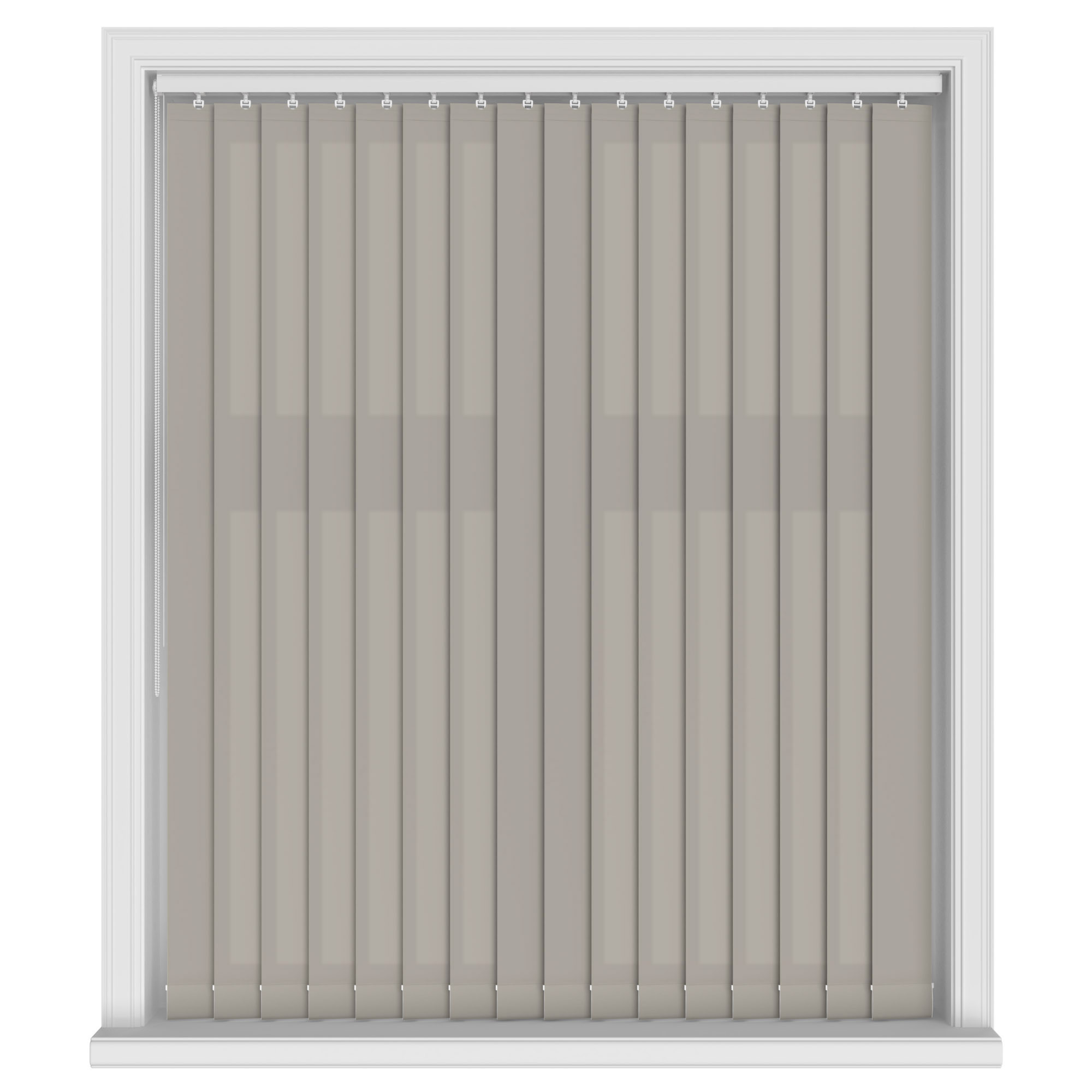 Splash Taupe Brown Vertical Blinds With Headrail