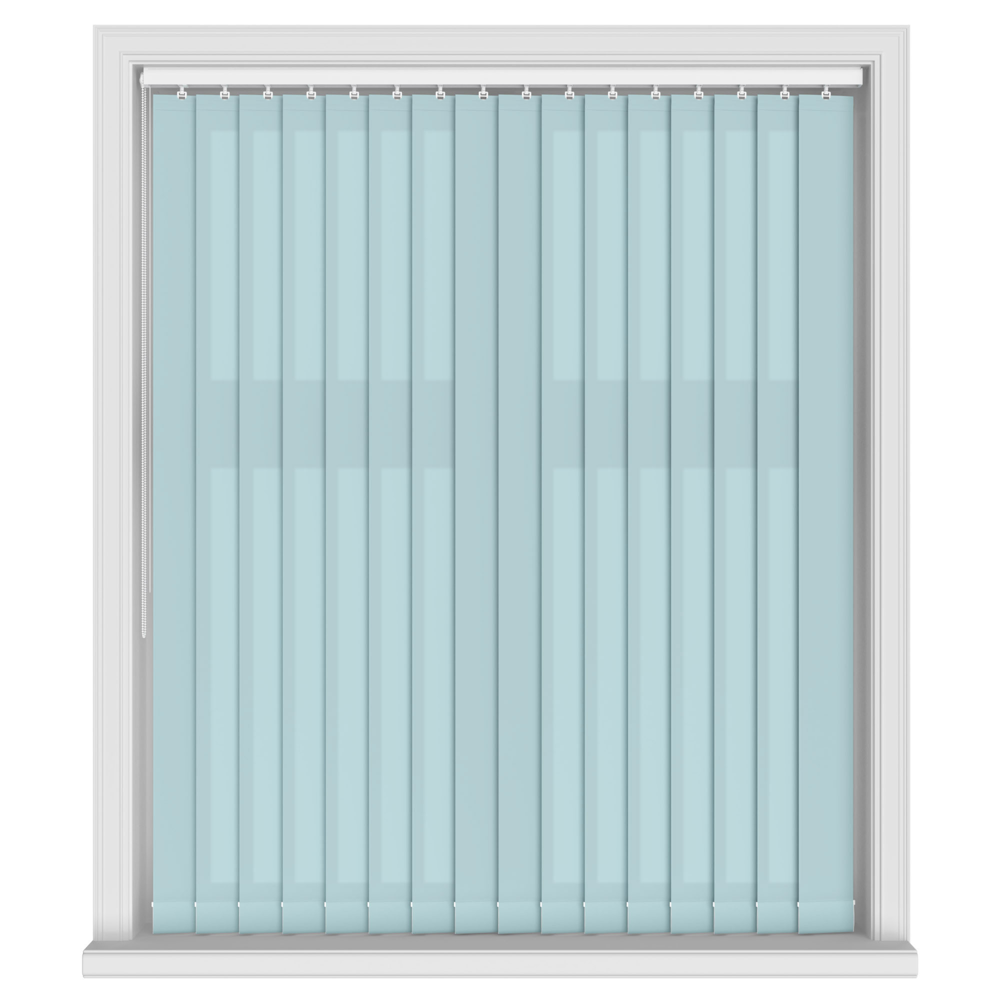 Splash Tiffany Blue Vertical Blinds With Headrail