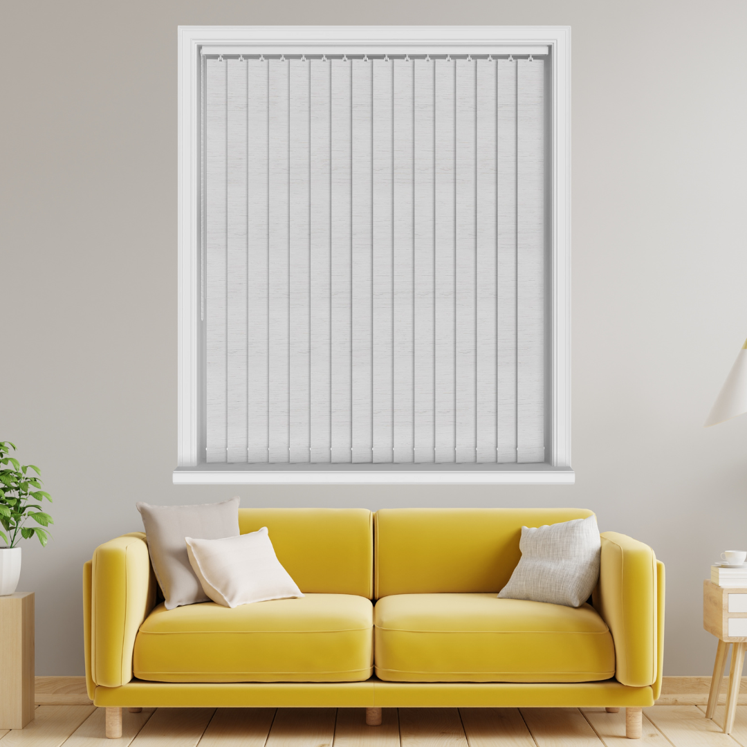Plaza Steel Grey/Silver Vertical Blinds With Headrail