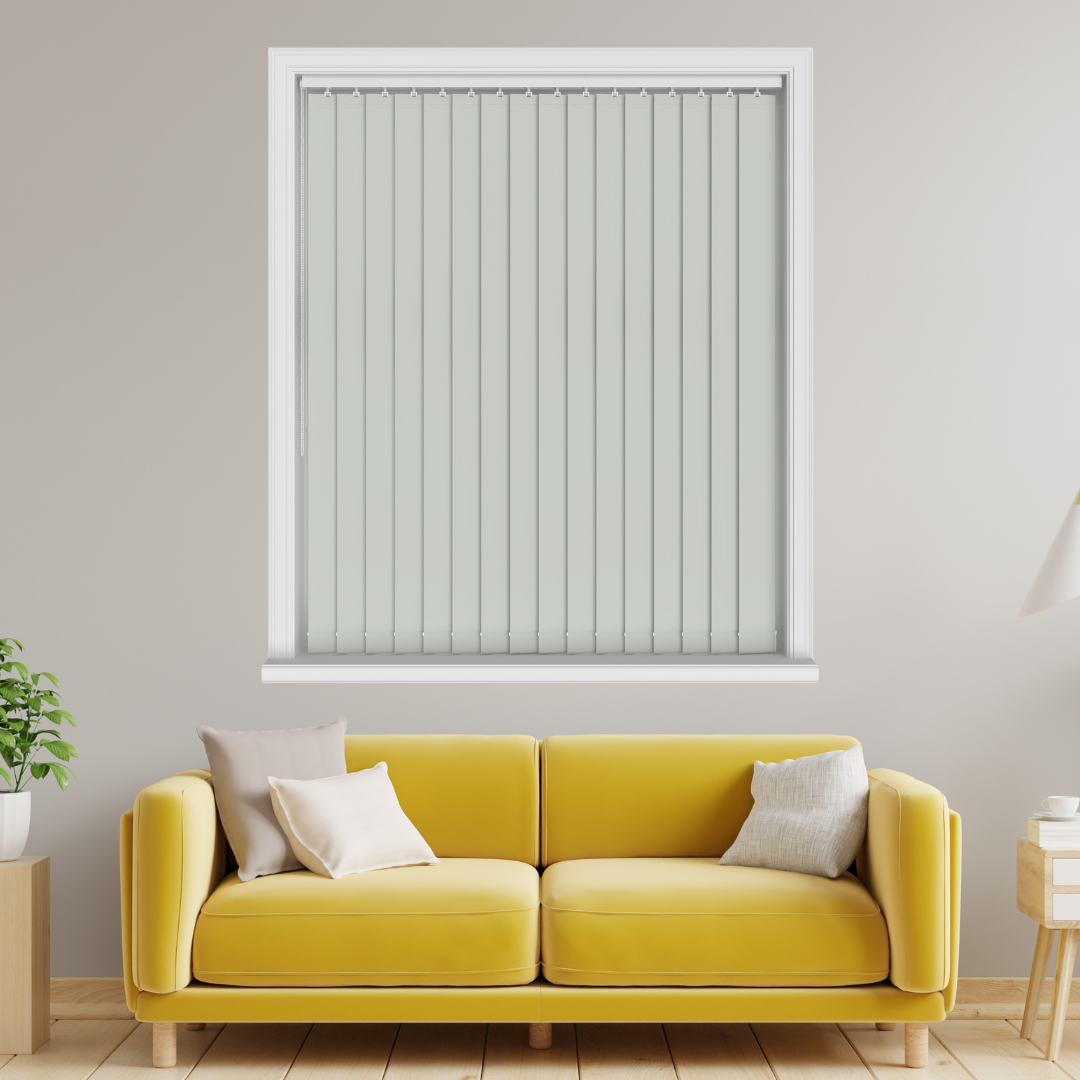 Bella Mirage Grey Vertical Blinds With Headrail