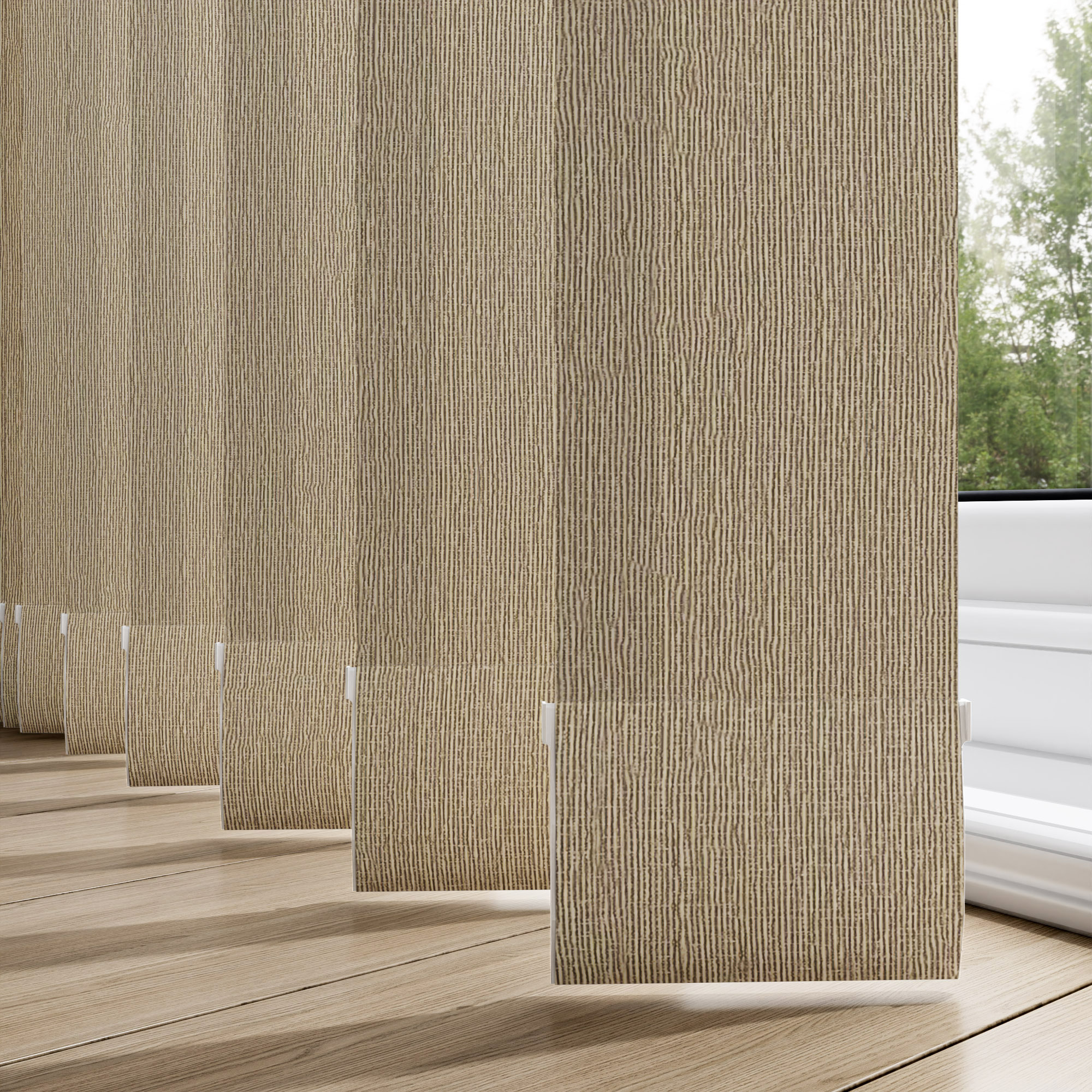 Banbury Oatmeal Vertical Blinds With Headrail - Image 5