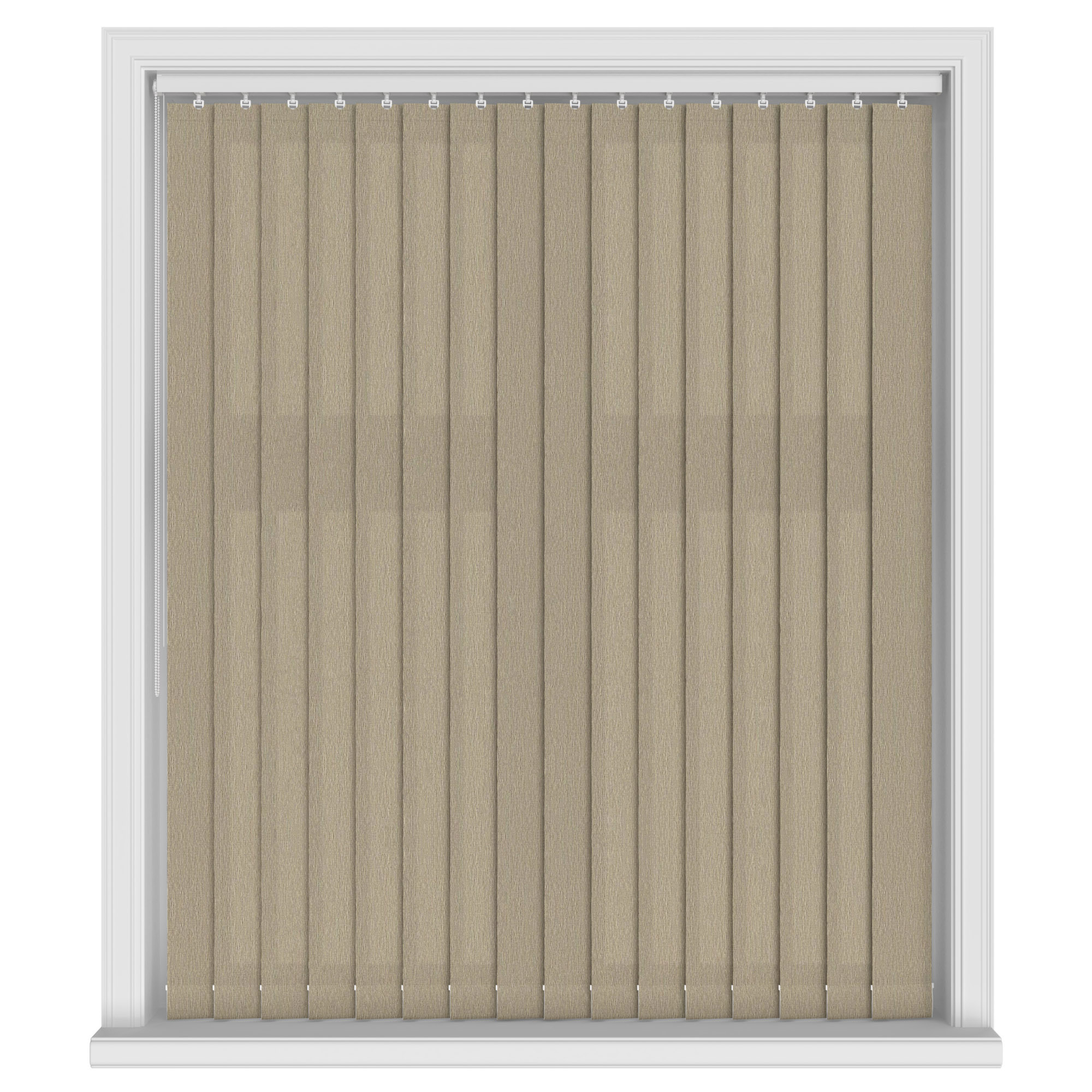 Banbury Oatmeal Vertical Blinds With Headrail