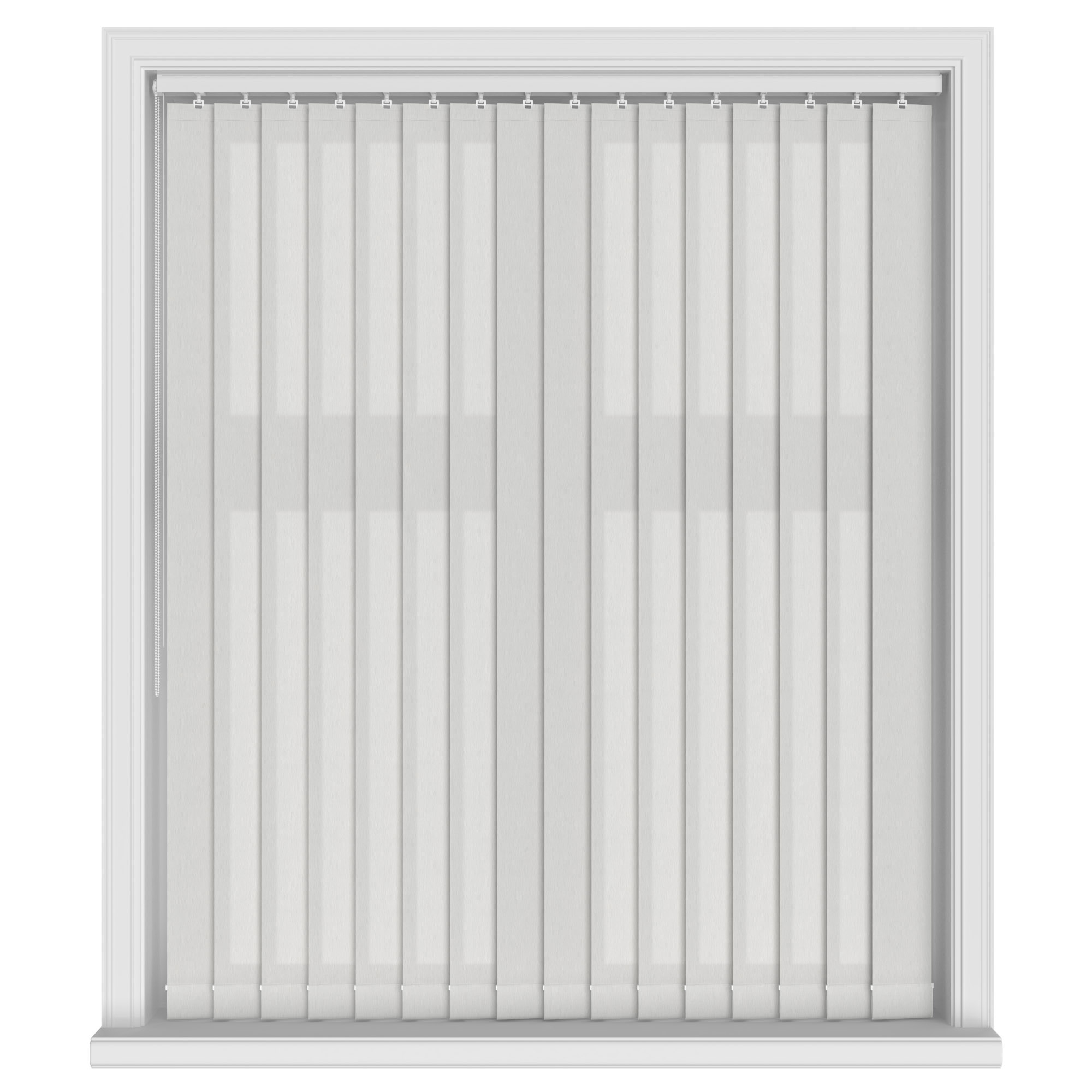 Banbury White Vertical Blinds With Headrail