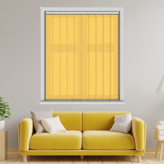 Carnival Ochre Yellow Vertical Blinds 127mm With Headrail