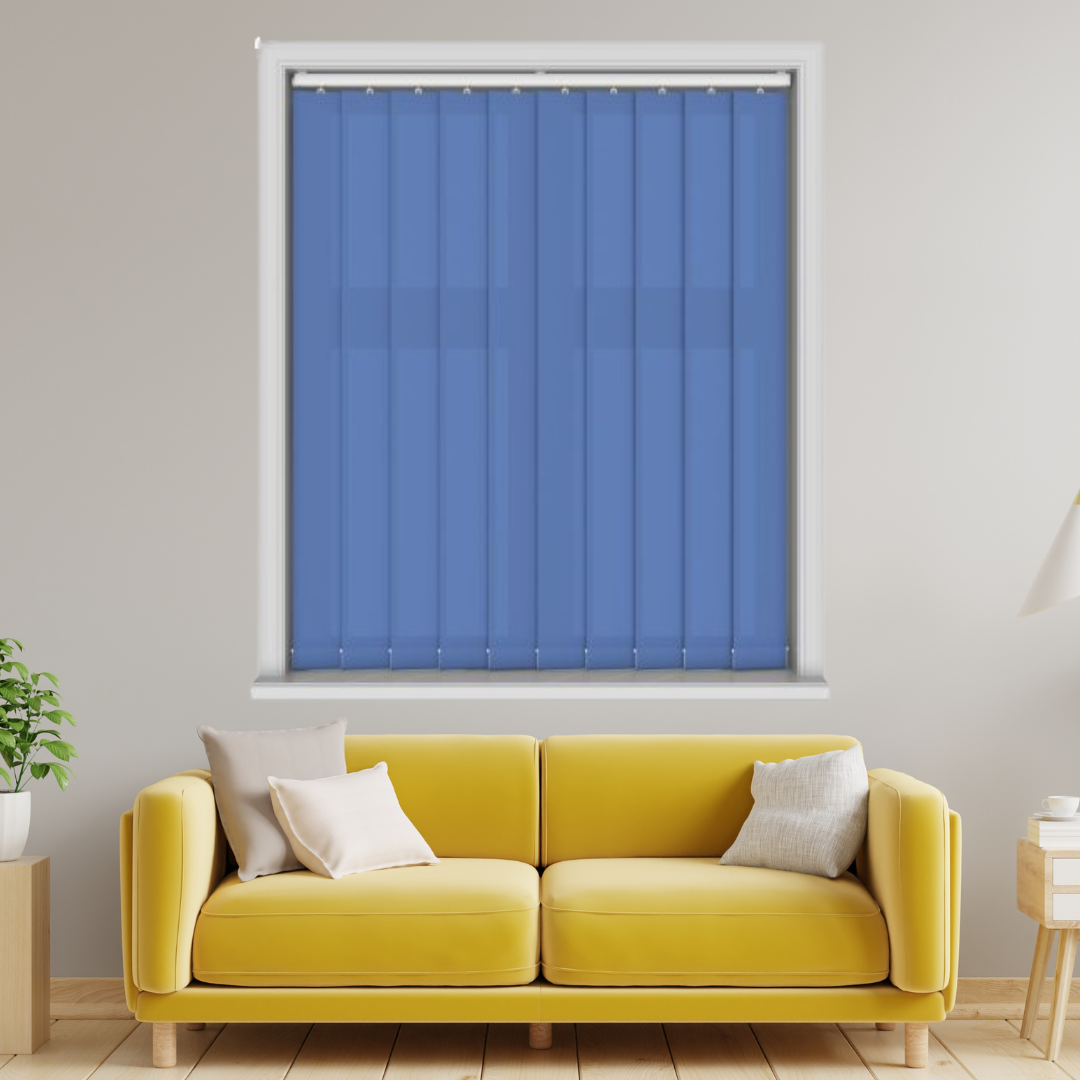 Carnival Pacific Blue Vertical Blinds 127mm With Headrail