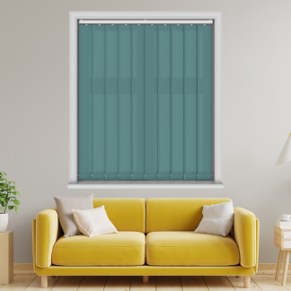 Carnival Teal Vertical Blinds 127mm With Headrail