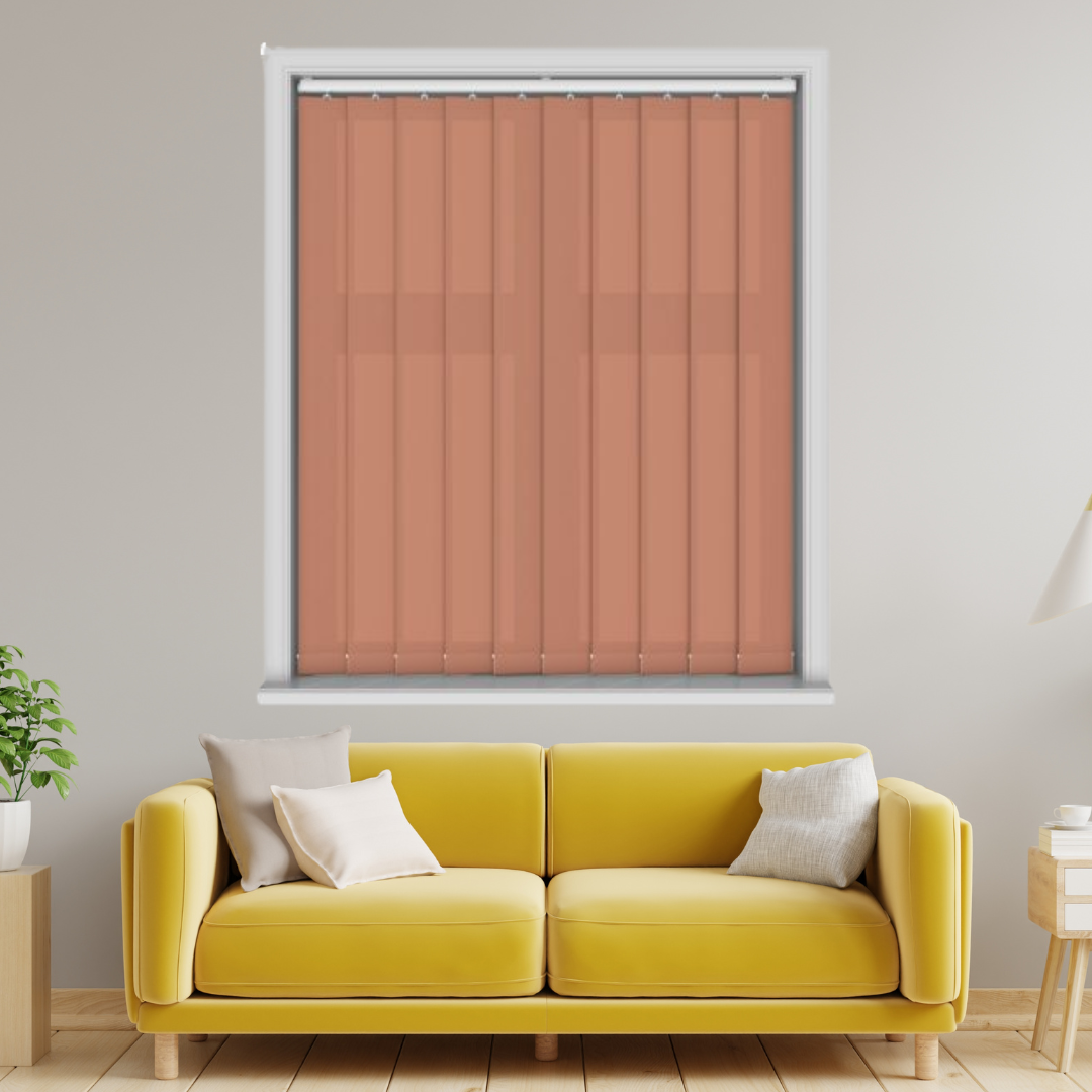 Carnival Terracotta Vertical Blinds 127mm With Headrail