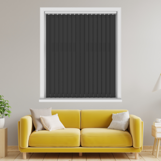 Carnival Raven Black Vertical Blinds 127mm With Headrail