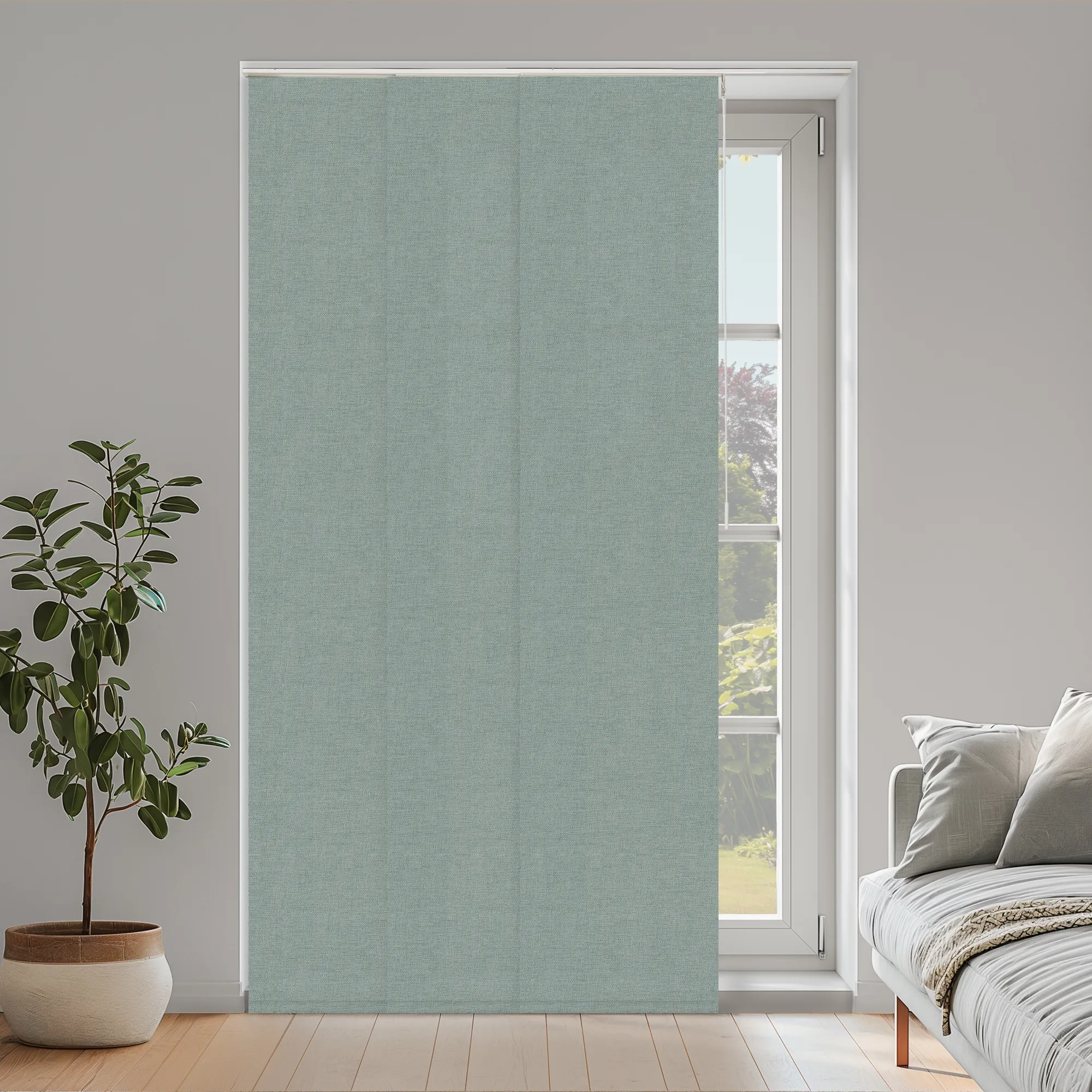 Nordic Duckegg Blue Vertical Blinds With Headrail