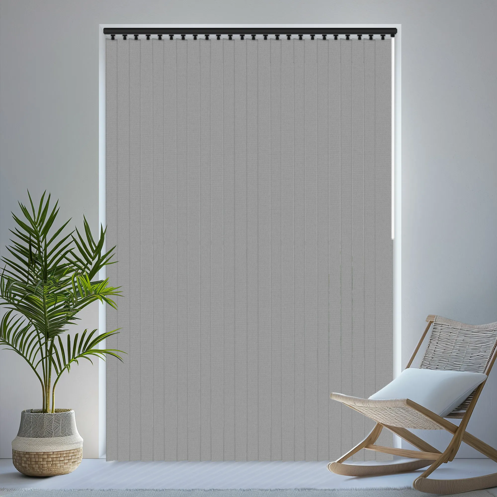 Pop Dove Blackout Vertical Blinds With Headrail 89mm