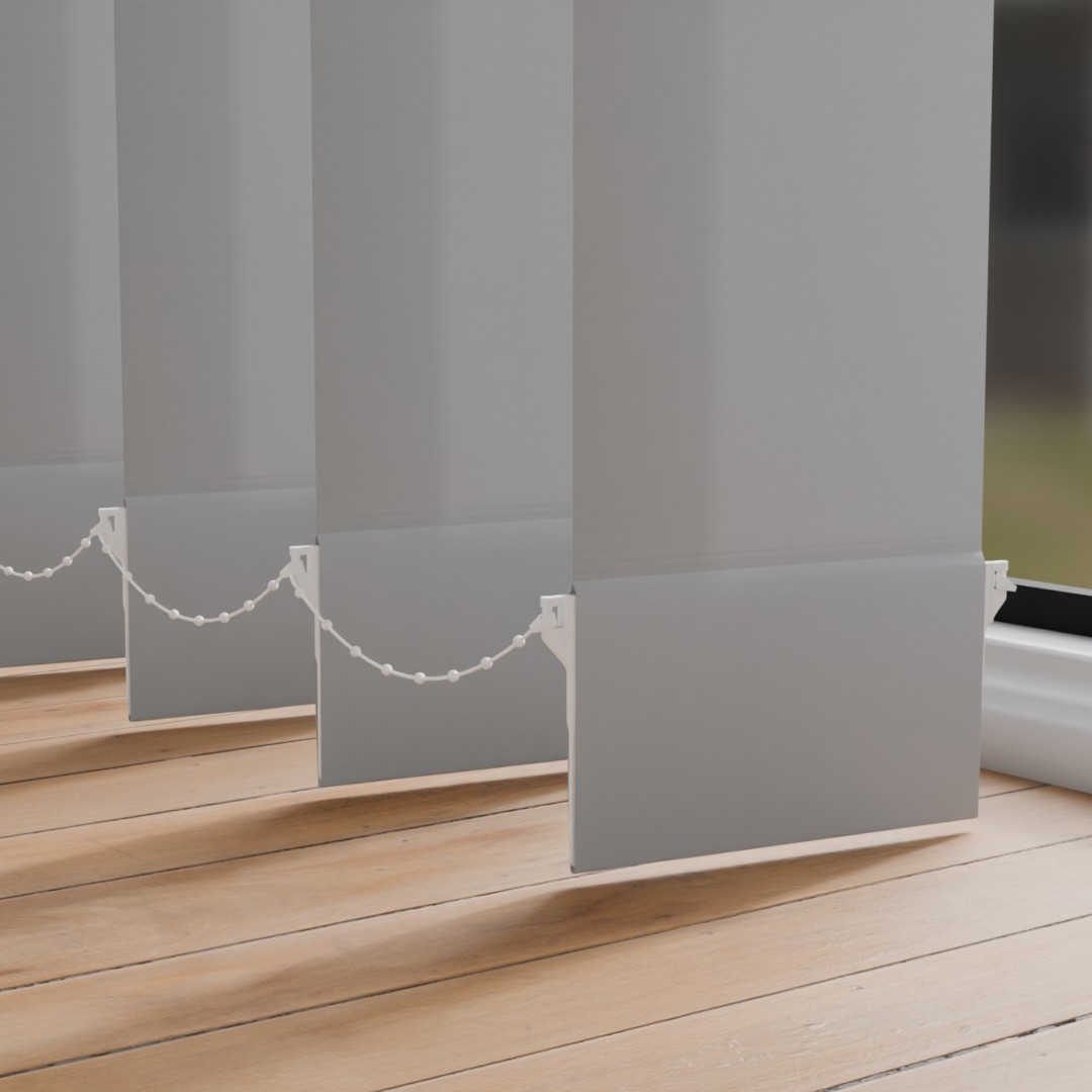 Splash Grey Whisper Grey/Silver Vertical Blinds With Headrail - Image 5