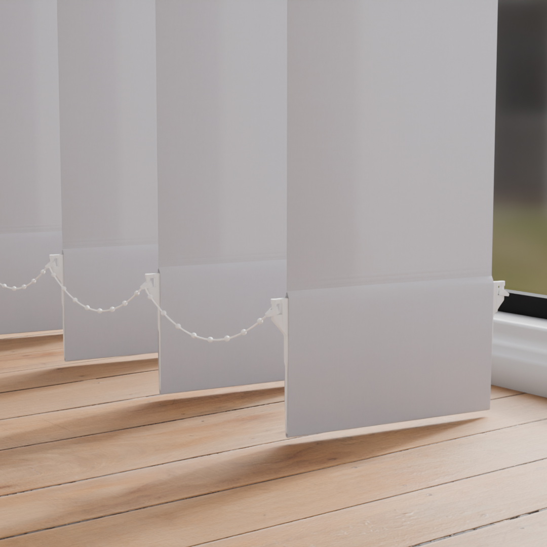 Splash Vellum Grey/Silver Vertical Blinds With Headrail - Image 5