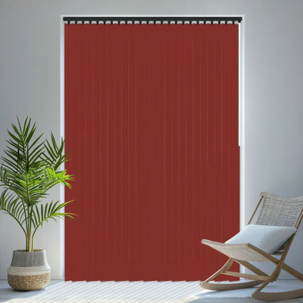 Carnival Blackout Red Vertical Blinds With Headrail
